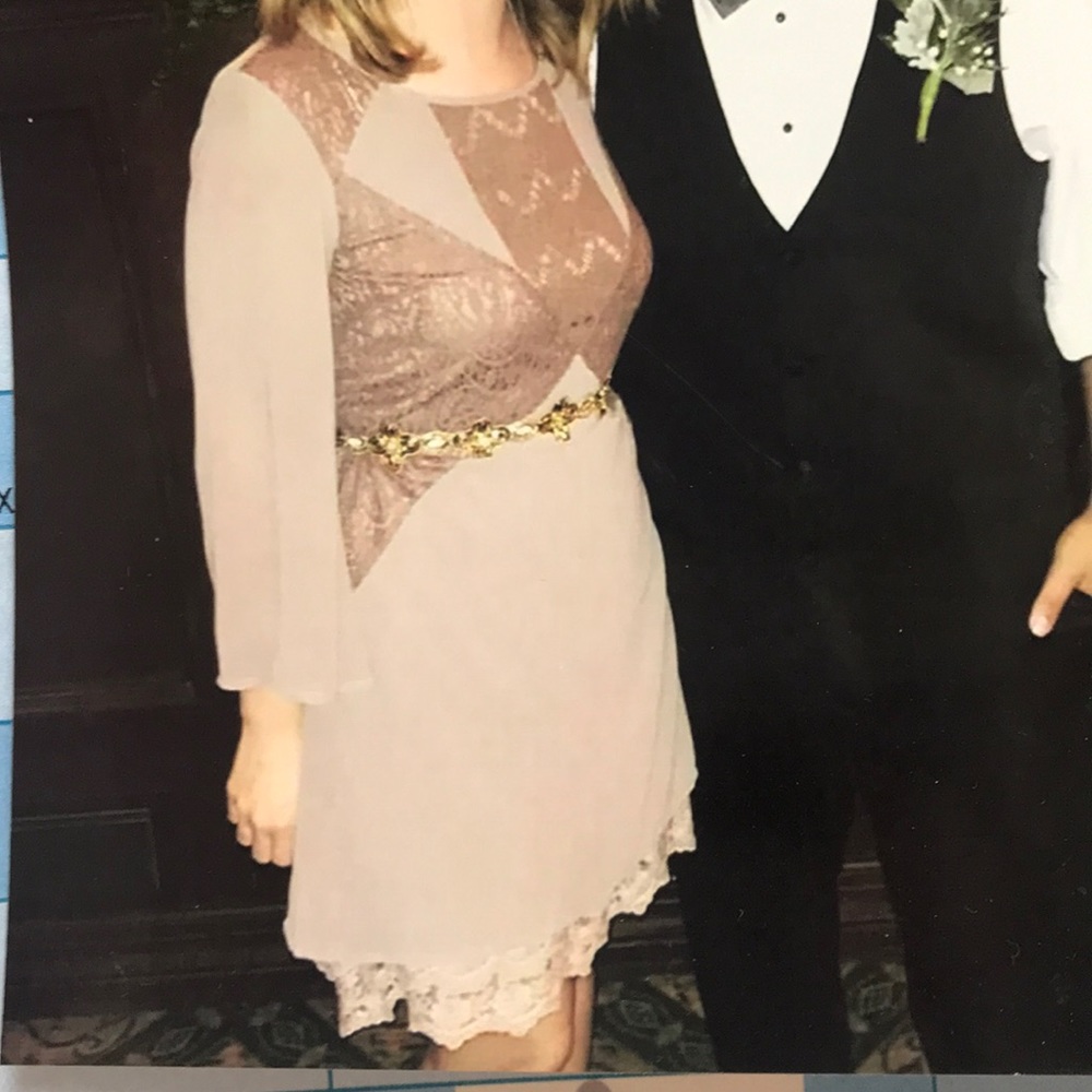 Beige/brown flowy dress